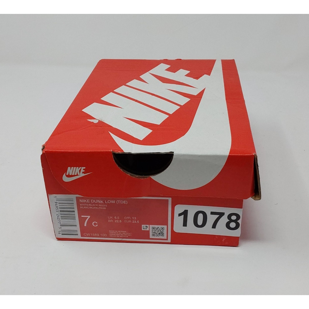 Nike Dunk Low Panda TD Toddler 7C Black White Sneakers CW1589-100 w/ Box - Picture 7 of 7